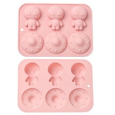 UR URLIFEHALL 실리콘 초콜릿 몰드 2개 스톡 마켓 모양 퐁당 몰드 케이크 장식 빵 캔디 푸딩 버터 제작 공예용, 2pcs-117x161x19mm-alien spaces