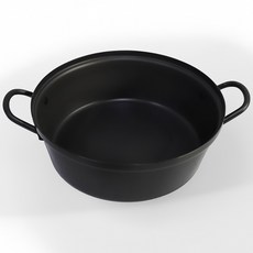 유유마트 국산 업소용 경질 칼국수냄비 깊은 넓은 국수 전골 냄비 양수 국물요리, 1개, 34cm_냄비(뚜껑X), 블랙