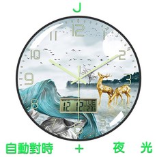 【限時下殺】夜光電波時鐘 夜光 電波時鐘 電波鐘 自動對時, 1個, 電波自動對時+夜光 12吋 J