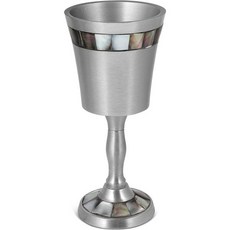 Zion Judaica Ltd 시온 유다이카 고급 천연 진주 키두쉬 컵 6 흑진주 타일을 입힌 샤브밧 와인 잔 바바트 미츠바 웨딩 아름다운 오브 엘리야