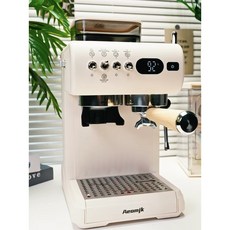 커피머신 에스프레소 전자동 원두 그라인더 내장 냉온 추출 라떼 카푸치노 홈카페 20bar 고압 자동 우유 거품 LCD 터치, 아이보리, 5580