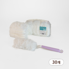 가득채움 360도 양면 먼지털이 세트(핸들포함), 1세트, 핸들1+양면30매 화이트