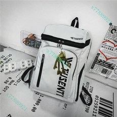 羽毛球包雙肩背包 大容量運動羽毛球拍包 網球裝備包, 灰色帶綠色青蛙掛件, 1個