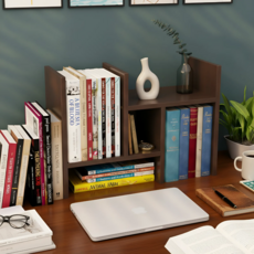 러슈브 다용도 모듈 스탠드 미니 책꽂이, 3단, 다크월넛