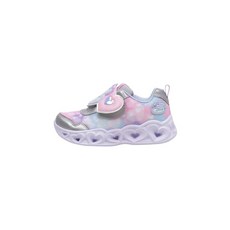 Skechers Kids Girls Heart Lights - Lovin Reflecti Sneaker Silver/Multi 5 Toddler 161143