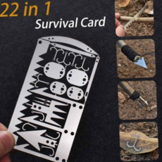 생존카드 낚시 등산 키트 캠핑 생존 서바이벌 긴급 EDC 칼, 화이트 BL09489