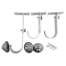 커블 커튼봉 조절브라켓, 1개, 알루미늄 실버 35mm