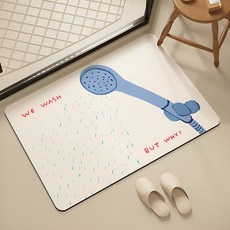 빈티지 심플핏 욕실 발매트 규조토 미끄럼 방지 속건 화장실발매트, 1개, 다크 네이비