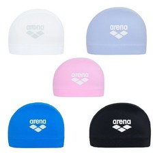 [백화점정품] 아레나 실내 수영모 [아레나] 아쿠아로빅 기본 로고 천스판수모 A5AC1AS02, FREE, 화이트, 1개