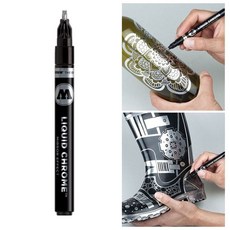 실버 크롬 캘리그라피 마카펜 레터링펜