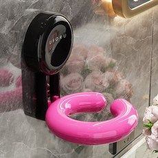 吹風機放置架 吸盤免打孔壁掛式電吹風架浴室收納架, 1個, 【黑粉色】吸盤吹風機架