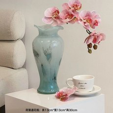法式中古藍色仙女玻璃花瓶高顏值客餐廳花瓶插花高級感裝飾品擺件, 仙女瓶綠色