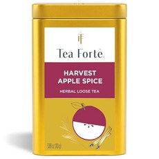 티 포르테 겨울 차이 프리미엄 루즈 없는 허브 블렌드 캐니스터 35 50컵 둥근 제작, Harvest Apple Spice, 1개