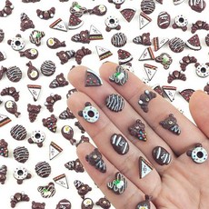 해외 WOZADU 공예용 미니 레진 캔디 피규어 200개 작은 스낵 미니어처 물건 인형집 요정 정원 마이크로 조경 장식 케이크 토퍼 미국매장정품+ 1724555, .0003.Chocolate Baking.