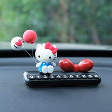 산리오 헬로키티 캐릭터 자동차 임시 주차번호판 주차알림판 정품, 1개, 블랙