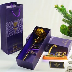 금장미 금꽃 금카네이션 황금장미 골드 24k, 1송이장미