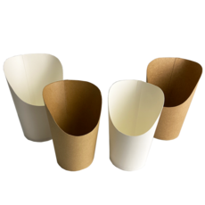 盒作社 斜口點心杯系列 [整箱採購] - 一次性餐具/免洗餐具/環保餐盒/雞蛋仔/薯條/雞米花/各式點心, 1個, 斜口點心杯牛皮12oz(1箱1000入)