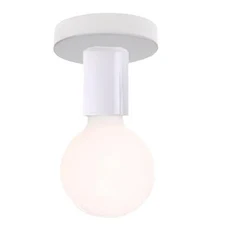 E27 블랙 램프 홀더 미니 소형 호환멀리스트 복도 조명 레트로 복고풍 엔틱 산업 천장 기본 침실, 01 Without Bulb, 01 White, 1개