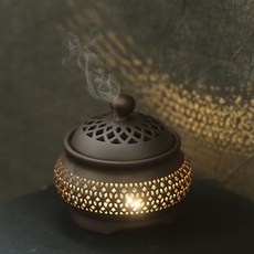 定時香薰爐 電子紫砂精油爐 香薰燈 插電 檀香爐 調溫, 1個, 小巧夜燈紫砂款式,單香爐(沒有香粉)