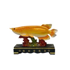 樹脂招財金龍魚擺件金龍魚, 1件, 金色:小招財金龍魚34*9.5*25