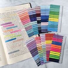 [담이네 책상] 얇은 숏 8컬러 인덱스 10종 SET 스티커 라벨 분류용 플래그, 숏8컬러 10종 SET