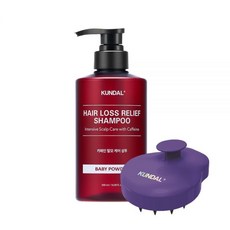 쿤달 카페인 탈모샴푸 500ml+샴푸 브러쉬 - 1개, 베이비파우더, 500ml