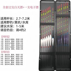 good 全套高靈敏漂盒夜光納米水域套裝浮漂野釣醒目加粗鯽魚, 1個, 全套13支浮漂送45釐米漂盒