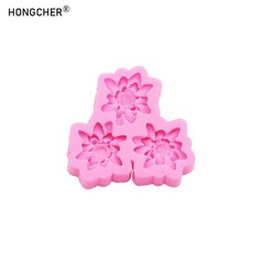 장미 머리 장식 신발 가방 수지 쥬얼리 드립 금형 초콜릿 케이크 디저트 실리콘 몰드, 1개, 3. Pink