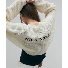 닉앤니콜 NICK&NICOLE NICOLE BOLERO LOGO CARDIGAN IVORY