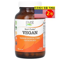 Pure Essence 리얼 자임스 소화 효소 블렌드 Real-Zymes, 2개, 90정