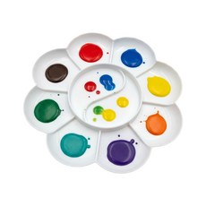 물감 팔레트 플라스틱 물감혼합판 꽃모양, 1개, 10칸