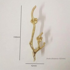 台灣出貨 金色家具把手門把手實心黃銅魚貝殼形狀把手用於櫥櫃廚房櫥櫃抽屜拉手, - 布隆分支右, 1個