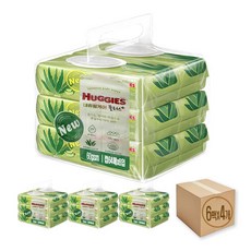 하기스 내추럴케어 플러스 물티슈 64매 6입 (4개), 4개
