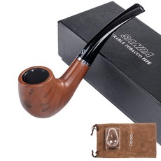 SANDA 耐用木質煙斗，精緻曲線設計，便攜易清潔，品味生活首選, 1個, 煙斗