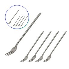 쌍문상회 미니 5개 금속 스텐티포크 민자포크 디저트포크 스텐포크 스텐식기 미니롱포크 x 40872EA, 본상품