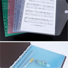 다소니디자인 바인더 투명 클리어파일 A4 투명파일홀더, 파랑색