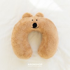 ARONSHOP 絨毛U型頸枕 柔軟舒適旅行辦公室靠枕, 大臉Quokka旅行頸枕