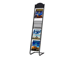 철제 와이드 잡지꽂이 폭넓은 홍보물 거치대 꽂이 팜플렛 카달로그 신문 진열대 매거진랙, A. 28CM 폭 화이트 3단 망사