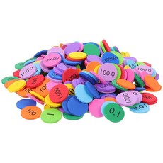 SEWACC 수학 자리 값 디스크 300개 다채로운 EVA 카운팅 디스크 조기 학습 숫자 세기 칩 다양한 색상 2.4cm(0.98인치) 216778, SEWACC 수학 자리 값 디스크 300개, 다채로운