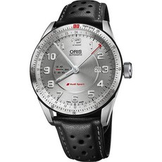 Oris 豪利時 Audi Sport GMT 聯名款 自動機械錶 銀色錶盤 賽車錶 01 747 7701 4461-07 5 22 87FCS, 詳見包裝