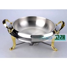 오브유 팡쿠 호텔 뷔페 차핑디쉬 챠핑디쉬 원형 보온 뷔페그릇 워머 식기 웨딩홀 부페 스테인레스, 1개, Q. 뚜껑 없는 골드 18cm 내경