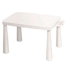 IKEA 兒童學習桌椅組 幼兒園可調節高度餐桌椅 承重力強安全環保, 單桌子 白色, 白色