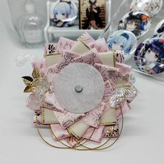 新款夏彦简约原创灰色无拖尾吧唧托吧唧托痛包diy底托, 淺粉色（流光蝴蝶）, 1個