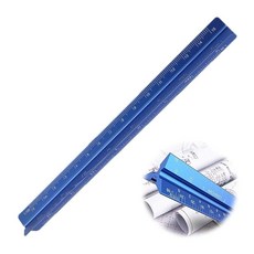 삼각형 눈금자 정밀한 삼각형 눈금자 알루미늄 합금 자 산스케 축척자 축척 눈금 고정밀 내구성 실용적인 건축 건축 도면용 제도용품 _15cm 소규모 블루_