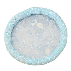 圓形貓窩狗窩 冰絲四季通用寵物墊, 圓形涼蓆墊 - 藍色, 1個