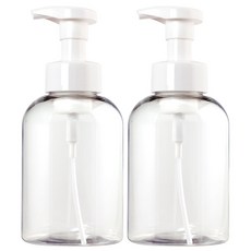 거품용기 투명 공병 디스펜서 500ml, 2개, 흰색