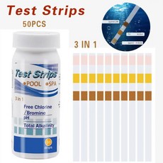 TDS 3-In-1 염소 PH 테스트 스트립 SPA 수영장 물 테스터 종이 잔류 값 알칼리성 경도, 1개