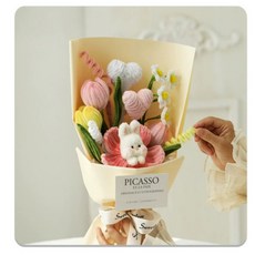 호우맘 DIY 모루 튤립 꽃바발 크리스마스 트리 만들기, 1개, 토끼 믹스 부케