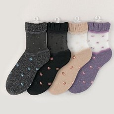 일본 수입 [ETOILE] 시스루 앙고라 혼방 도트레이스 양말(140-647)(3컬러)