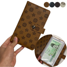 갓생 가죽 현금바인더 저축 다이어리, 심플브라운, 1개